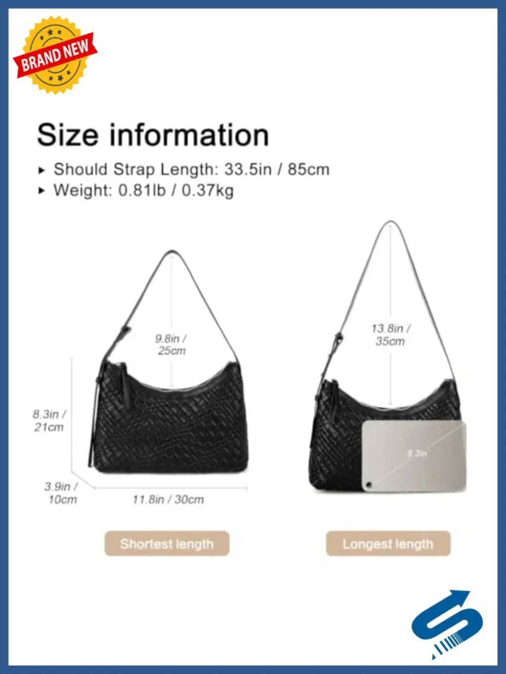 Handwoven Hobo Bag for Women - Soft Vegan Leather, Adjustable Strap